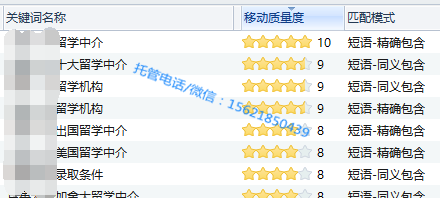 教育培訓行業:出國留學雅思培訓(圖5) 關鍵詞質量度